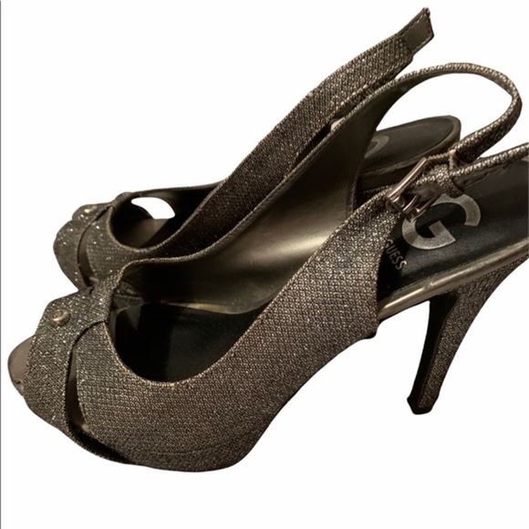 G by Guess Glitter Silver Stilleto shoes - Picture 6 of 8